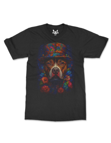 Camiseta Negra Perro Modernista