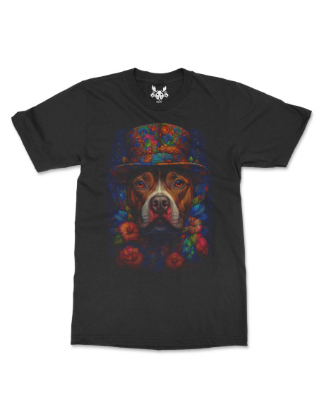 Camiseta Negra Perro Modernista