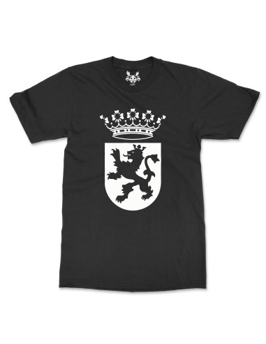 Camiseta Negra Bandera de León Blanca