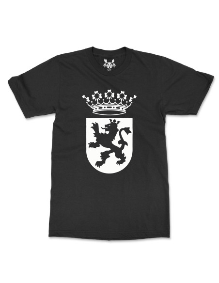 Camiseta Negra Bandera de León Blanca