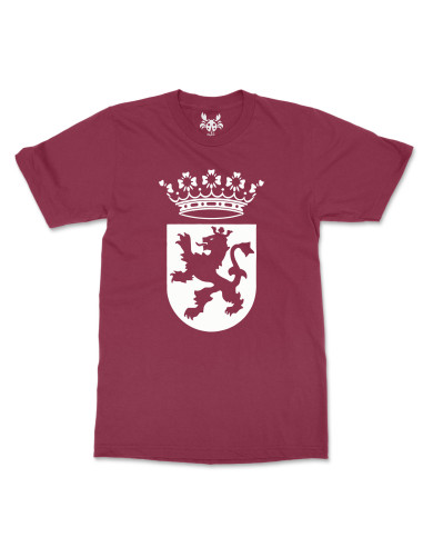 Camiseta Burgundi Bandera de León Blanca