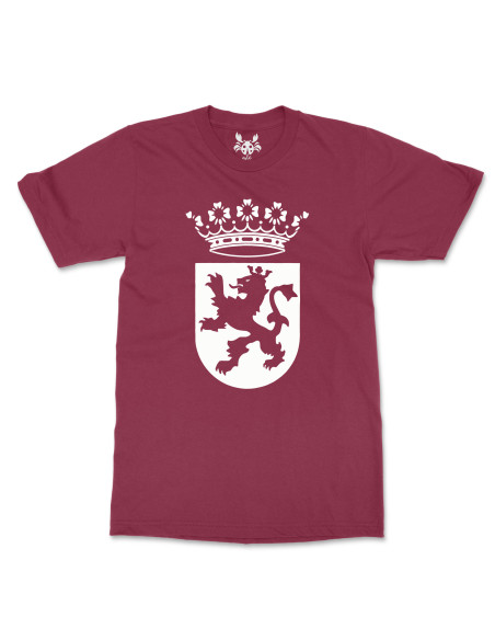 Camiseta Burgundi Bandera de León Blanca